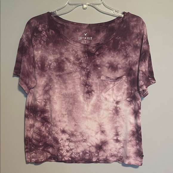American Eagle Outfitters Tops - American Eagle Purple Tye Dyed Tshirt Size Small